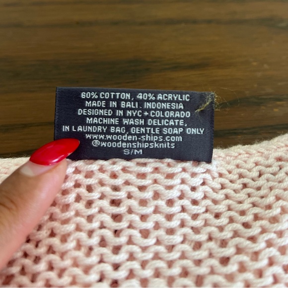 Wooden Ships Pink Heart American Flag top Size S/M - Picture 3 of 5